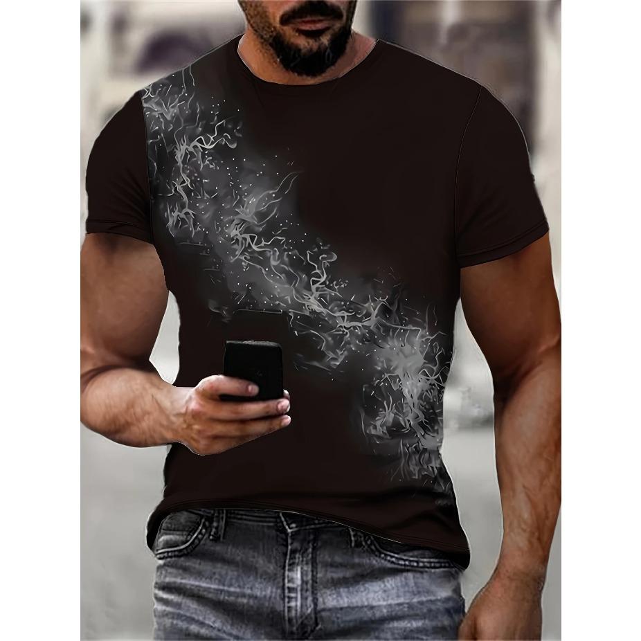 

Мужская футболка с 3D принтом короны K - Стильная, Повседневная, Короткий рукав, Черная смесь полиэстера, Круглый вырез, Идеально подходит для занятий спортом на открытом воздухе XS