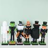 Halloween Nutcracker Wooden Nutcracker Figures Holiday Decor Halloween Figurine Goody Bag Fillers for Home Display Shelf Party