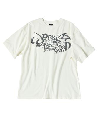 TRAVEL Calligraphy Pigment Short Sleeve T-Shirt Cream