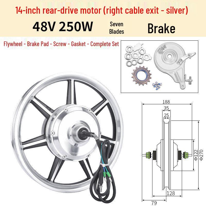 14-Zoll faltbares Elektrofahrrad mit 36V/48V 350W/400W Motor, Scheibenbremsen und Vorder-/Hinterradnabenmotor