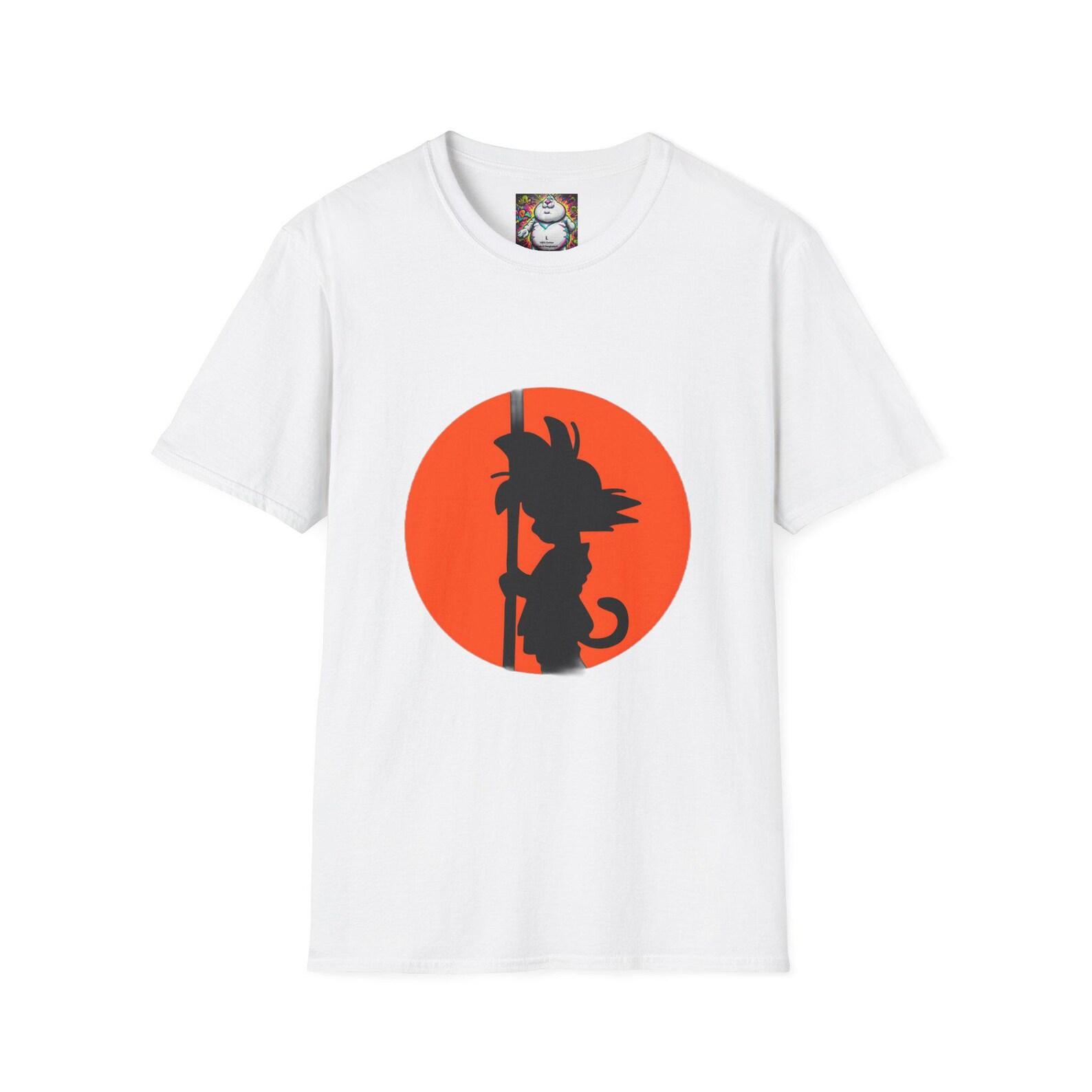 Silhouette Monkey Kid T-Shirt | Orange Circle Graphic 140