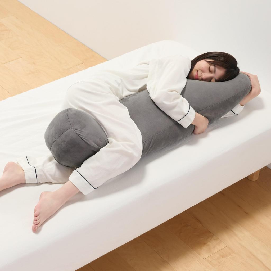 MUJI Soft Body Pillow that can also be used as a back support, 26 x 110 x 26 cm, Charcoal Gray, 84758478