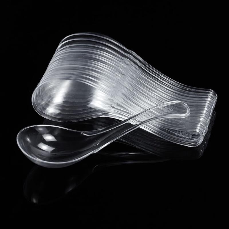 

Thickened 808 Crystal Plastic Soup Spoons