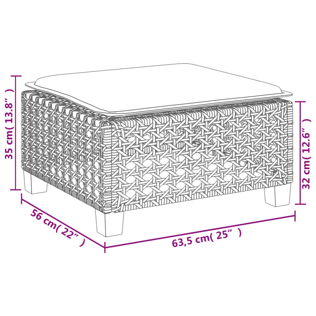 4 Piece Outdoor Sofa Set with Cushions Grey Poly Rattan