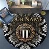 Custom Name,Newcastle United FC pattern round rug,Carpet Rug for Living Room Bedroom Playroom ,Non-slip Floor Mat,Holiday Gifts and Birthday Gifts.