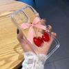 Lovely Bow-Tie Cherry Phone Case for iPhone 17 Air 16 15 14 13 12 11 Pro Max Plus Mini  X 8 7 Transparent Cover Fundas Accessory