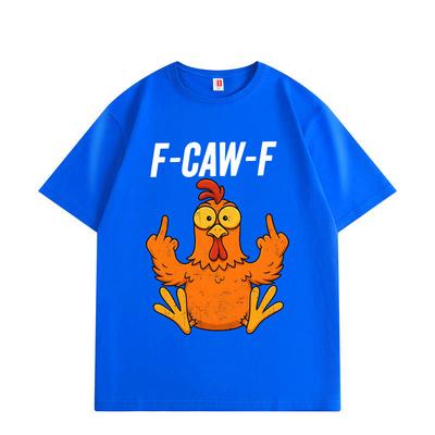 F-Caw-F Hühnchen Lustiges Meme Grafik T-Shirts Herren Damen Cartoon Mode Kurzarm T-Shirt Sommer Komfort Baumwoll-T-Shirts