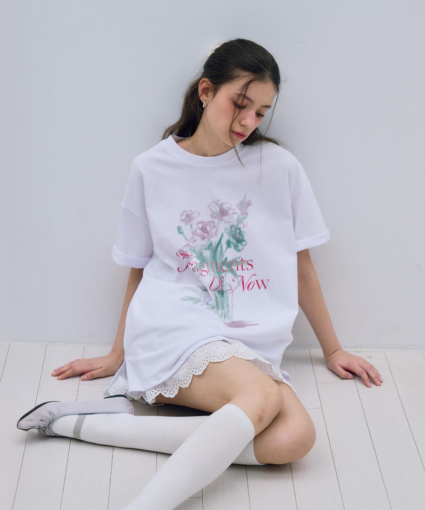 Metapeo Met Flower Base Dtp Short Sleeve T-Shirt Pure White