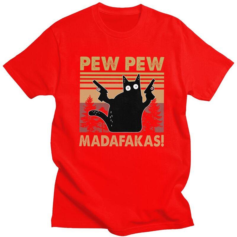 

Custom Pew Pew Madafakas Cat Crazy Vintage Funny Cat 4 T Shirt for Men 100 Cotton Leisure Tee Tshirts Loose Fit Clothing Gift S