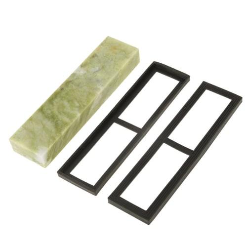 Hilitand Quality Natural Green Jade Whetstone Blade, 10,000 Grit, Fine Whetstone (with Base), 200 X 50 X 25 Mm, Professional Tool for Sharpening and P
