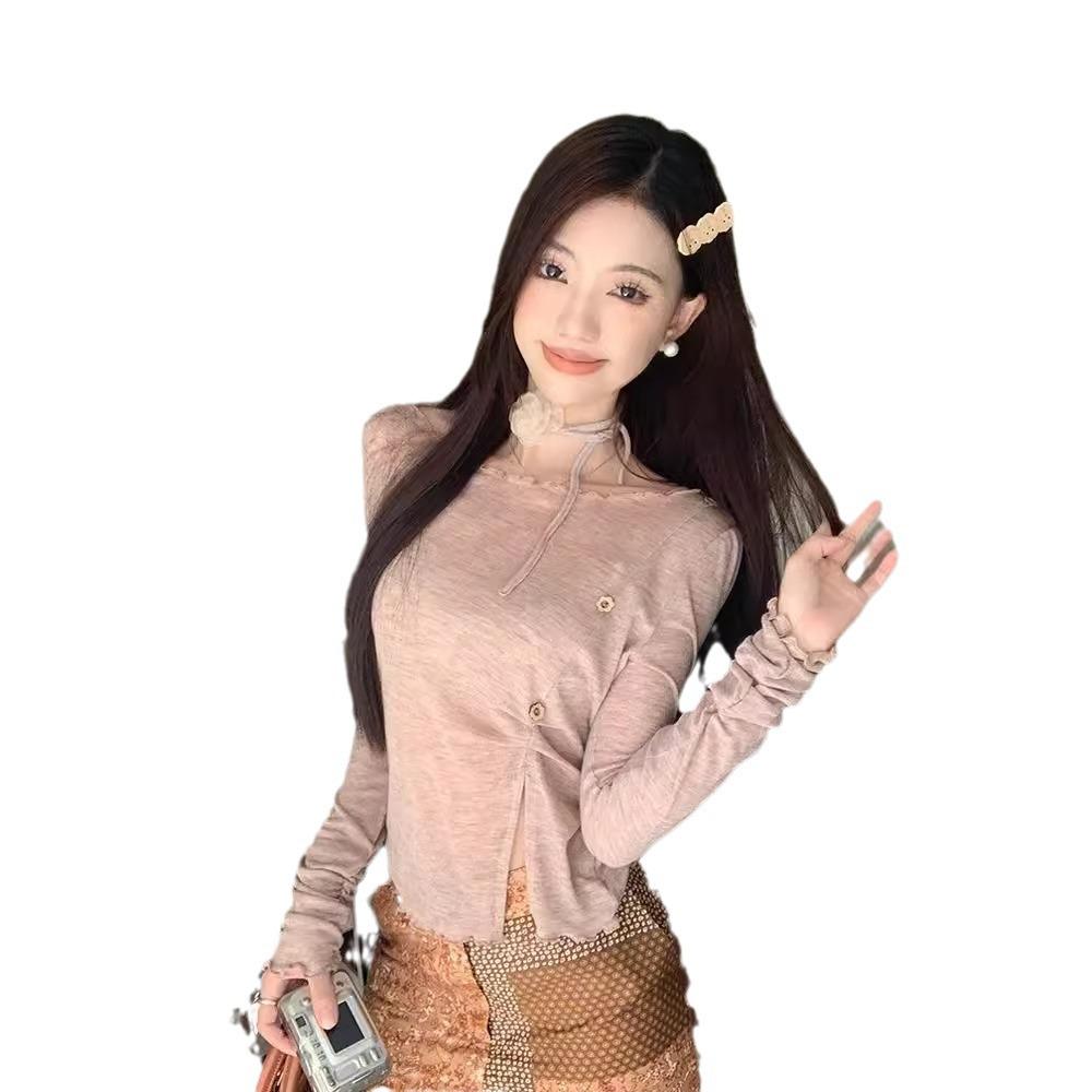 Women's Niche Lace Camisole Dress, Spring 2026 - New Slimming A-line Mini Skirt with Drawstring for Layering and Style.