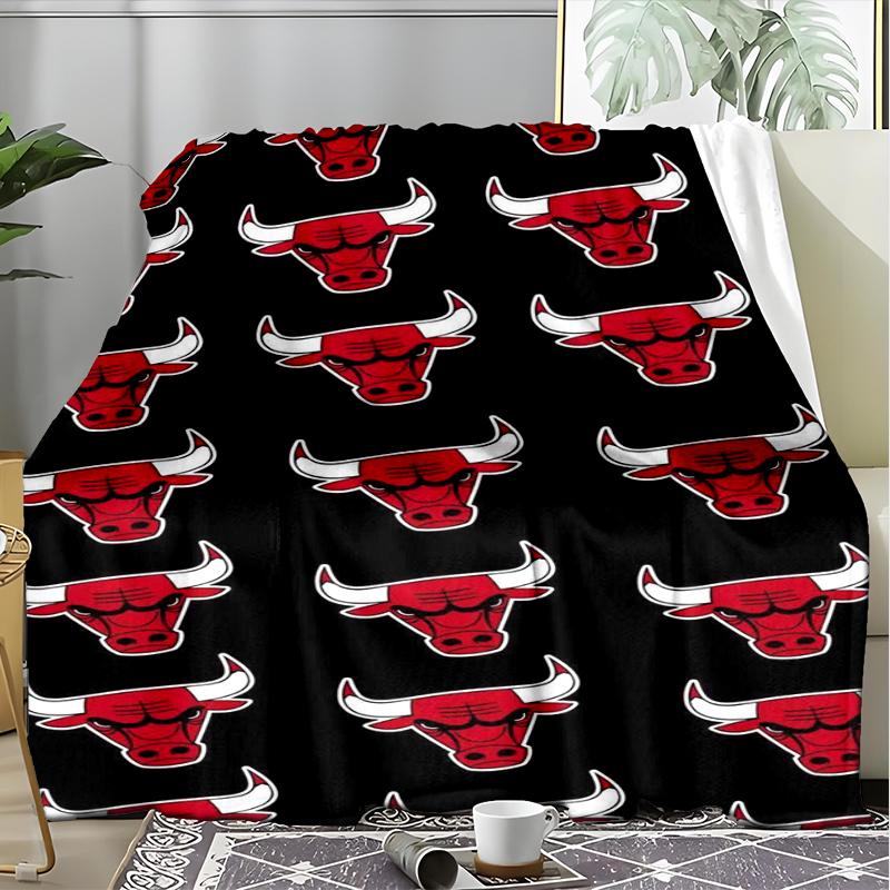 Bulls Print Flannel Blanket, Soft Warm Lightweight Throw Blanket for Living Room,Sofa Bed Camping Office