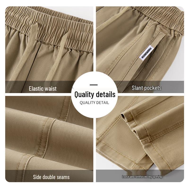 Fingercroxx Men's Pure Cotton Curved Leg Casual Pants