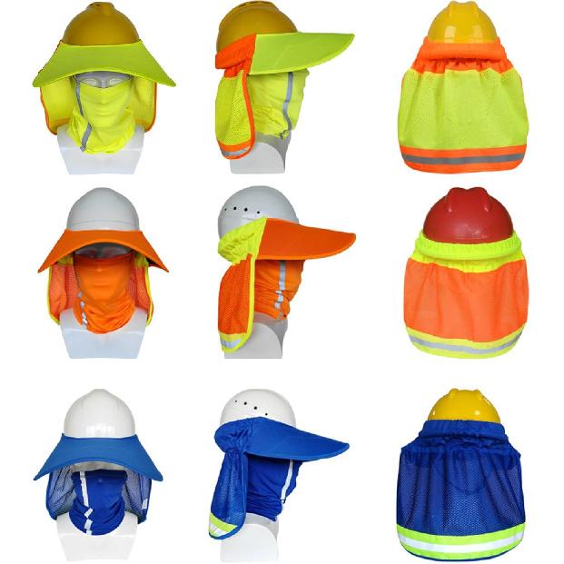 Hardhat Sun Shade Mesh Sunshade with High Visibility Reflective Strip Breathable UVProtection Neck Shield for Hard Hats