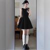 Black daughter sleeveless vest dress dress Hepburn style small black dress summer small fragrant style small waist short skirt
