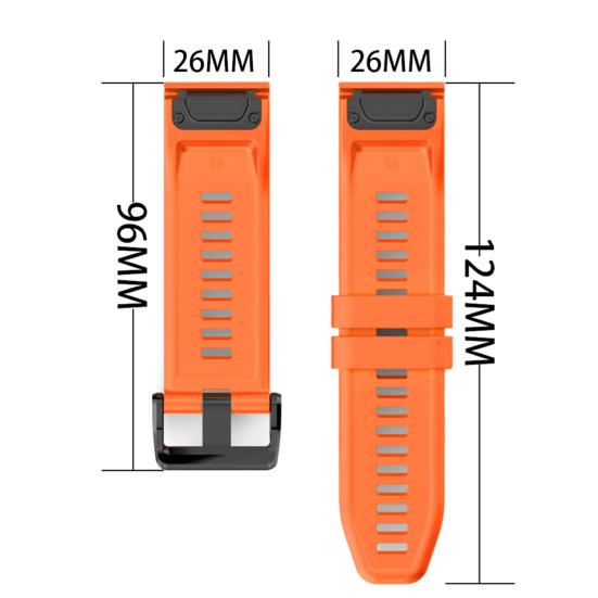 26mm Silicone Sports Watch Wrist Strap Band for Garmin Fenix 6X 5X 3 HR D2 Bravo