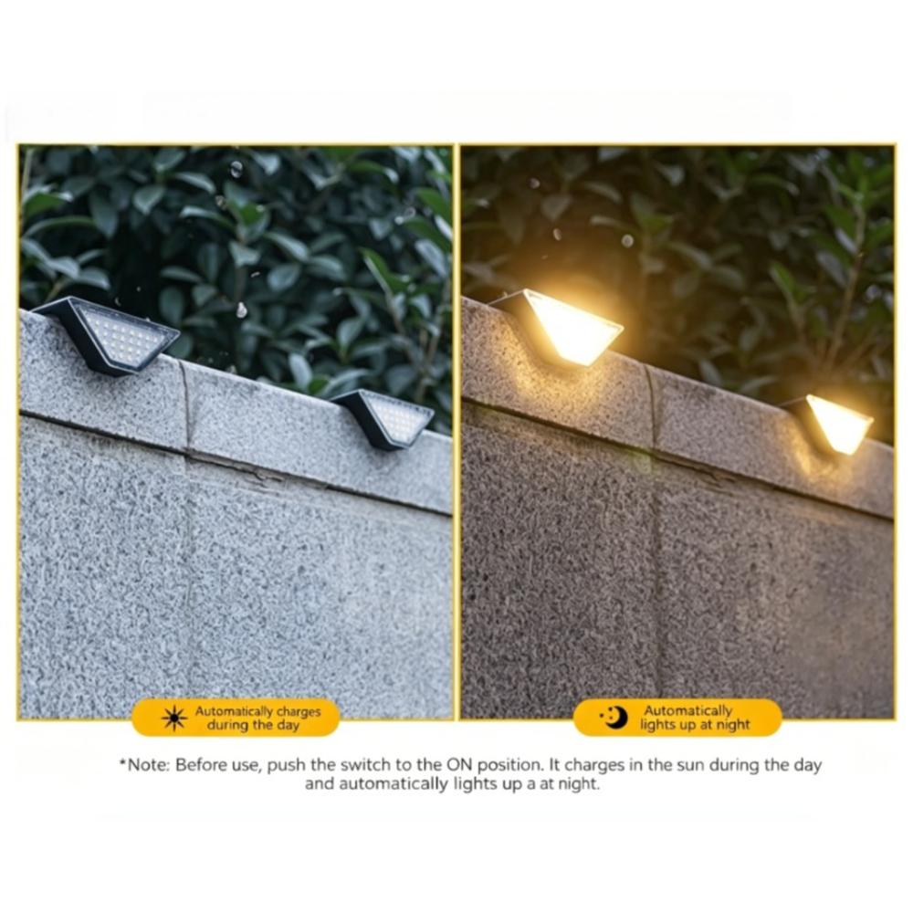 4 PCS LED Solar Step Lights, Waterproof Outdoor Stair Lights, Solar Deck Lights Outdoor Solar Landscape Lighting for Yard, Patio