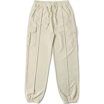 Simple Versatile Lace-Up Mid-Rise Solid Color Cuffed Casual Pants Women Bottoms Off-White VN000GRJDJR
