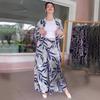 2026 Amazon Europe and the United States summer new fashion printed cardigan wide-leg pants trousers set cross-border hot-selling fashion