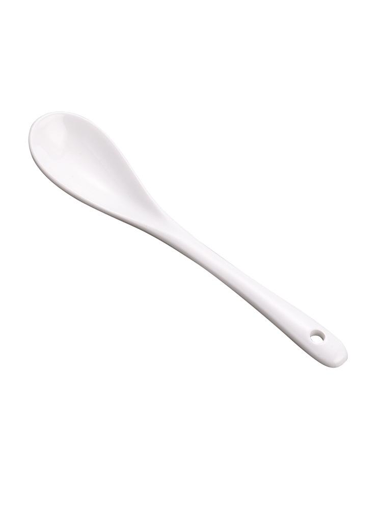 Ceramic White Long-Handle Stirring and Teaspoon