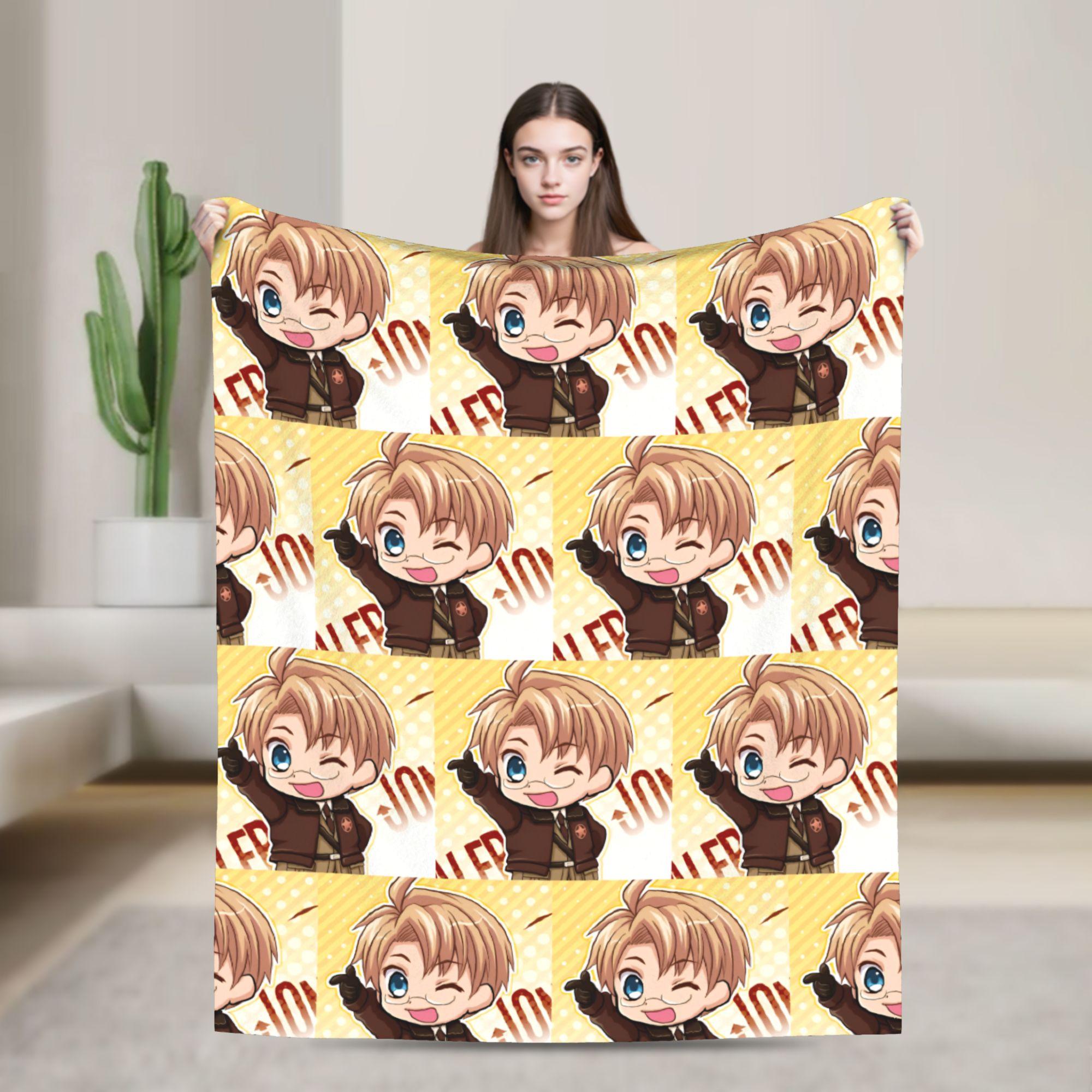 

Hetalia Anime Cute Blankets Velvet Winter Multifunction Lightweight Throw Blankets for Bed Car Rug Piece 100x150cm