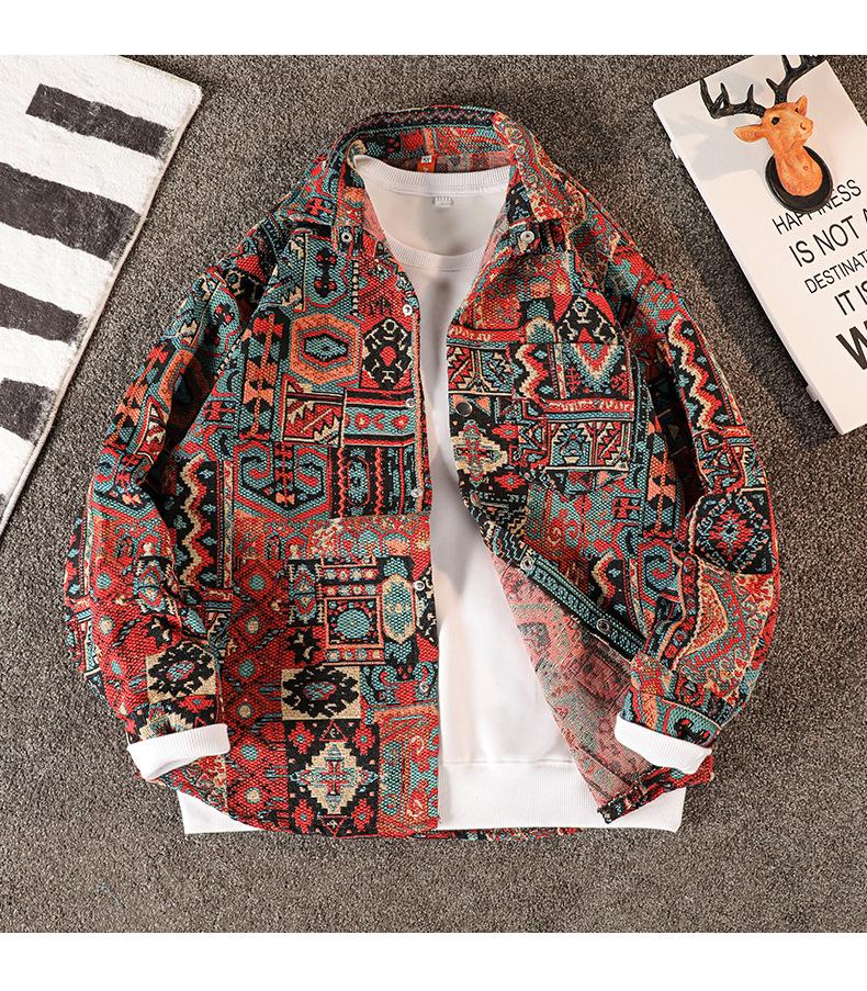 Men's Yarn-Dyed Jacquard Casual Swallowtail Jacket