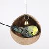 Natural Coconut Shell Bird Nest Parrot Nest, Swing Hammock Parrot Toy for Lovebird Canary Hamster Budgies Parrot , Bird Cage