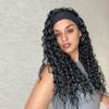 Long Water Wave Headband Wigs for Black Women Heat Resistant Natural Black Synthetic Hair Wigs With Headband Fake Hair