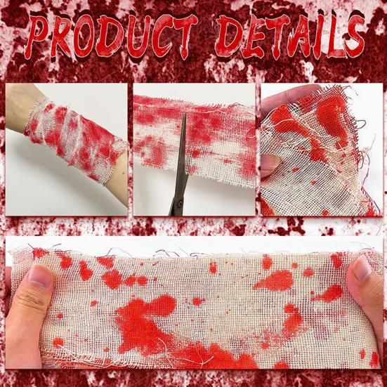 Halloweenová krevní látka Strašidelná krevní gázová látka Obvaz Strašidelná látka Krevní pruh Závěs do dveří Schodišťové doplňky pro strašidelný dům