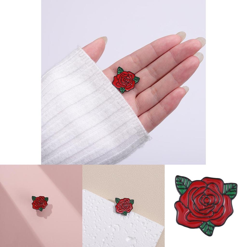Stunning Alloy Rose Flower Brooch Creative Valentine's Day Gift For Men And Women