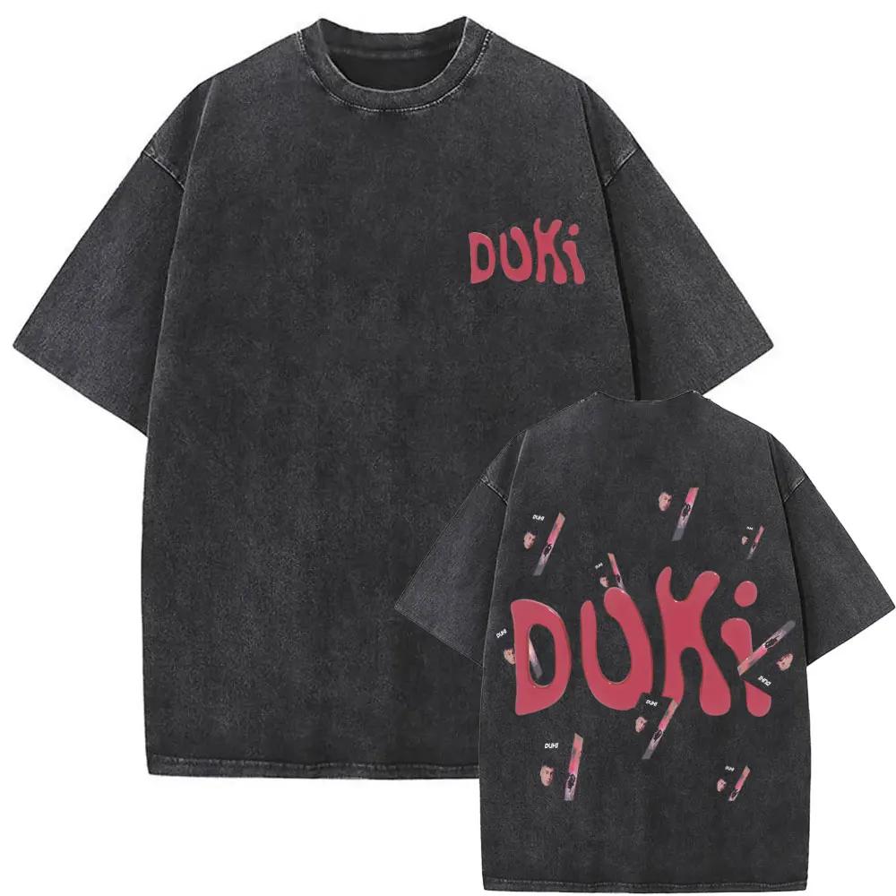 Washed Vintage Rapper Duki ADA Tour  T Shirt Mens Hip Hop Oversized Short Sleeve Tshirt Men Fashion High Quality Streetwear