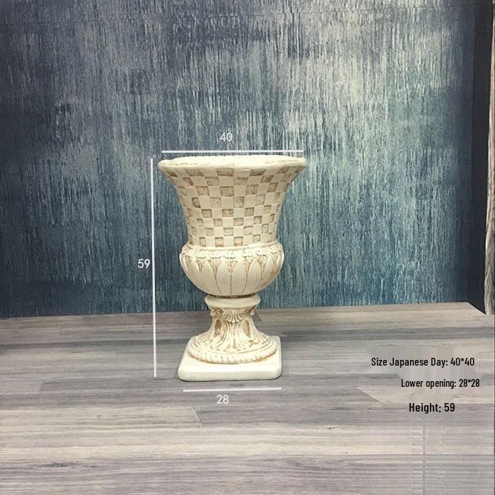 Wedding Gold Roman Column Flower Stand – European Stripe Trophy Fiberglass Décor