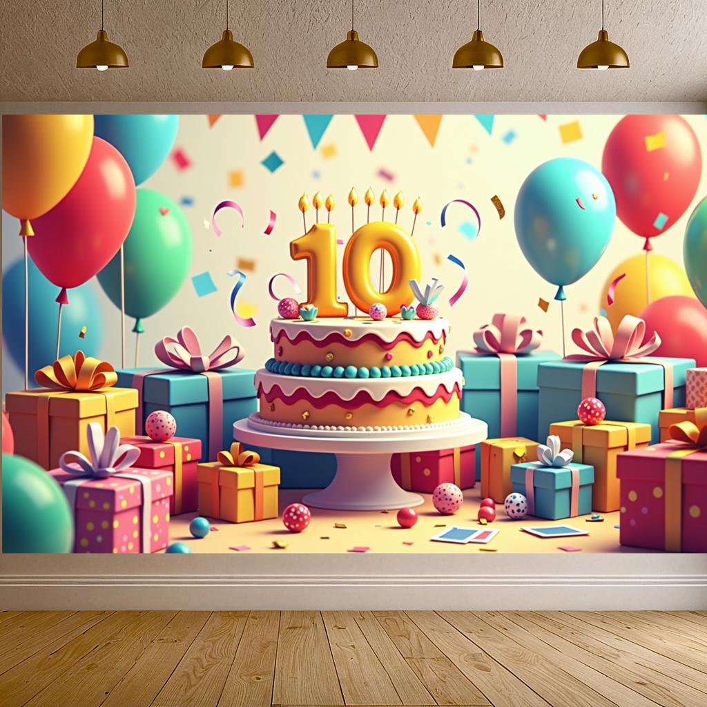 Backdrop Party Decorations Photo Booth Background For Birthday Party Celebration Anniversary Event