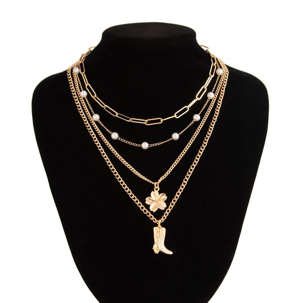 Mulitlayer Shell Multilayer Necklace Starfish Clavicle Chain Women Bohemia Style Necklace  Gifts