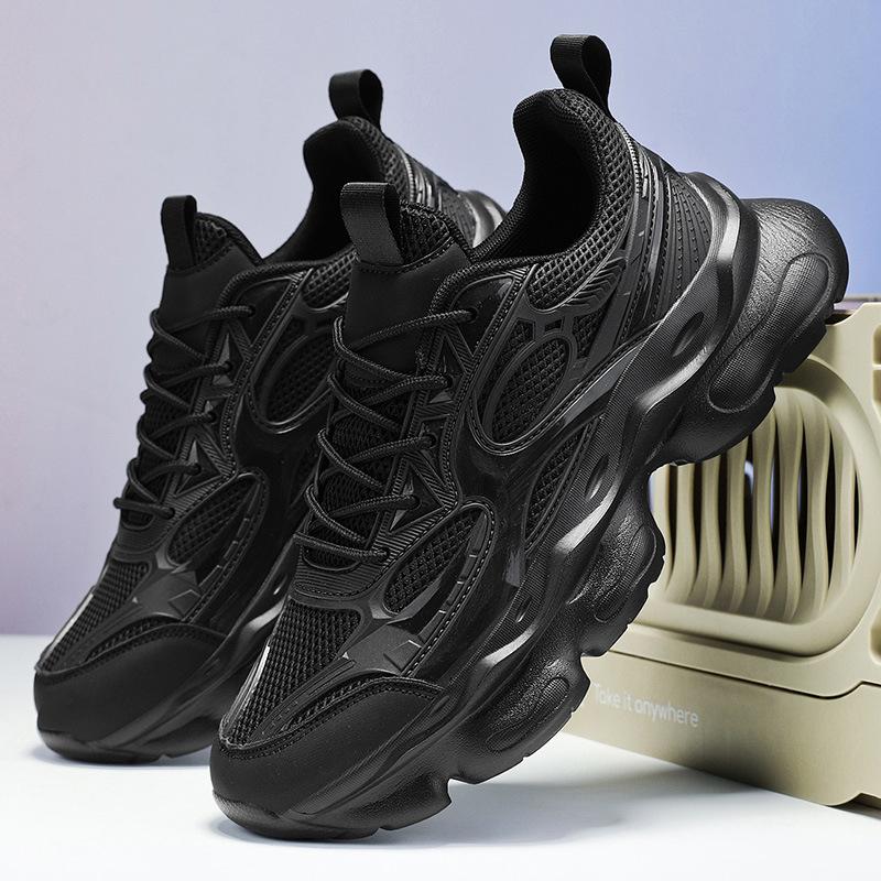 Sports men's shoes autumn new mesh breathable running shoes men's fashion casual versatile thick sole heightening dad shoes men