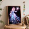 Disney Oil Painting DIY Digital Painting Elsa Frozen Snowflake Princess HandPainted Wall Art for Living Room and Entryway.