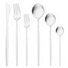 6Pcs Black Matte Flatware Cutlery Set Stainless Steel Dinnerware Set Dessert Fork Spoon Silverware Set Kitchen Party Tableware