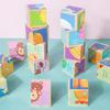Wooden Sixside Puzzle Building Blocks For Kids With Animal Design Educational Toy
