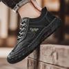 Fashion Men's Leather Casual Sneakers Handmade Breathable Shoes Soft Low-top Working Shoes
