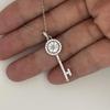 S925 Sterling Silver Moissanite Key Pendant Necklace for Women - Classic Carat Fashion Jewelry