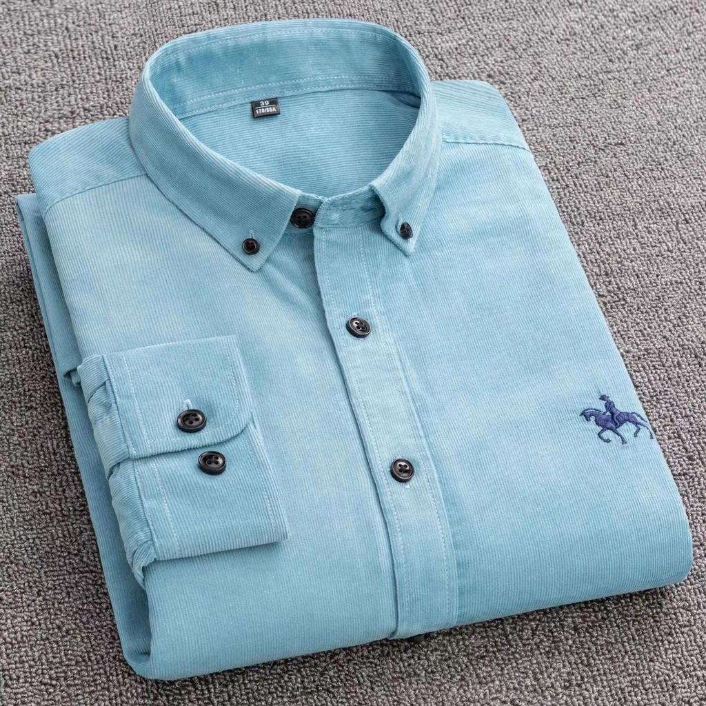 Men's Vintage Corduroy Long Sleeve Shirt - Pure Cotton Business Casual
