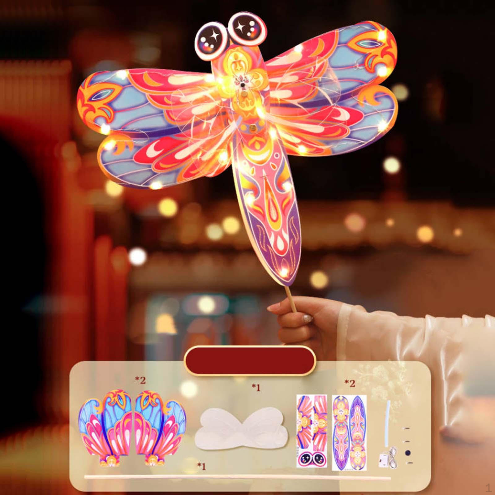 

Chinese Lantern DIY Making Kit for Family Gatherings Party Supplies Year Pink Dragonfly