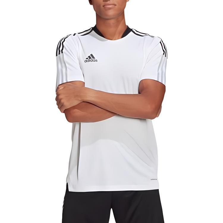 Adidas T Shirts Men's White Crew Neck Moderate Straight Fit GM7590-