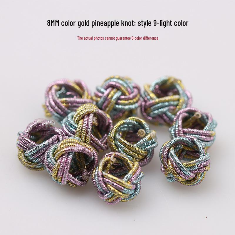 Golden Pineapple Knot Necklace with DIY Spacer Beads and Braided Cord