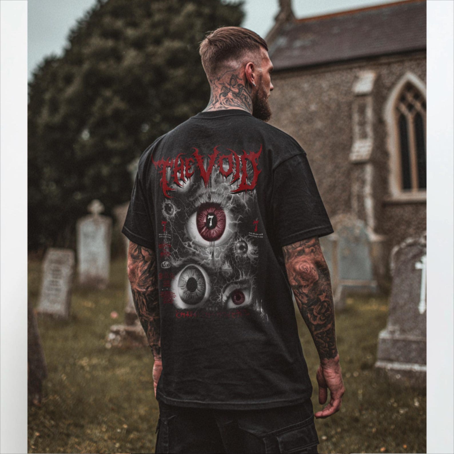 Metalcore Gothic Graphic Tee, Unisex Alternative Street Fashion Concert Tshirt, Third Eye Design, Surreal, The Void Shirt S