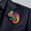 Color-changing chameleon brooch - Animal-shaped pin - Fashion accessory for men and women - Headpiece decoration