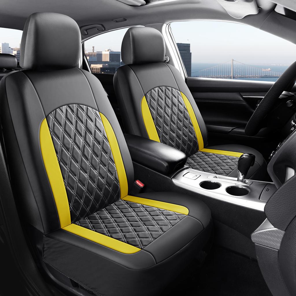 Coprisedile Auto Set Completo Coprisedile Auto in Pelle Impermeabile Coprisedili Cuscino Sedile Auto Coprisedili in Pelle PU Protezione Sedile Auto Vestibilità Universale La Maggior Parte C