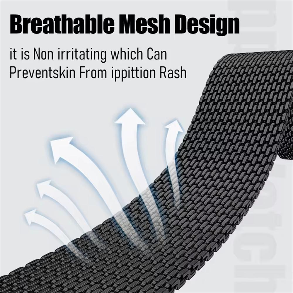 18mm Stainless Steel Watch Band for Garmin Venu 3S/Forerunner 265S/Vivomove 3S Thick Mesh Milanese Strap