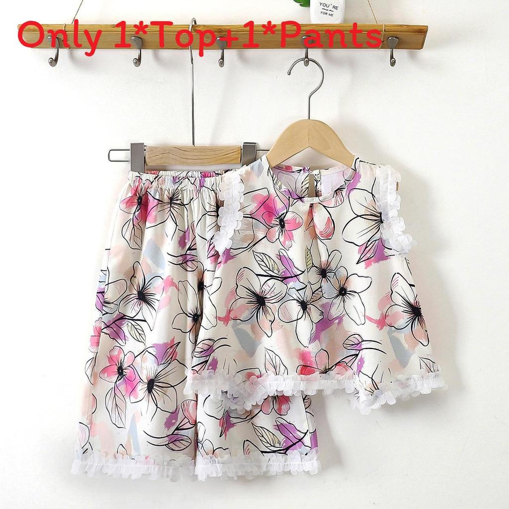 Summer Girl Lingerie Set With Lace Trim Cotton Silk For Toddler Girls