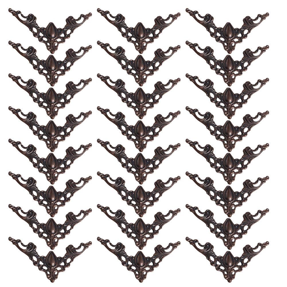 24Pcs Box Corner Creative Metal Decorative Corner Edge Protectors Corner Brackets For Books Photo Frames Jewelry Boxes Hardware